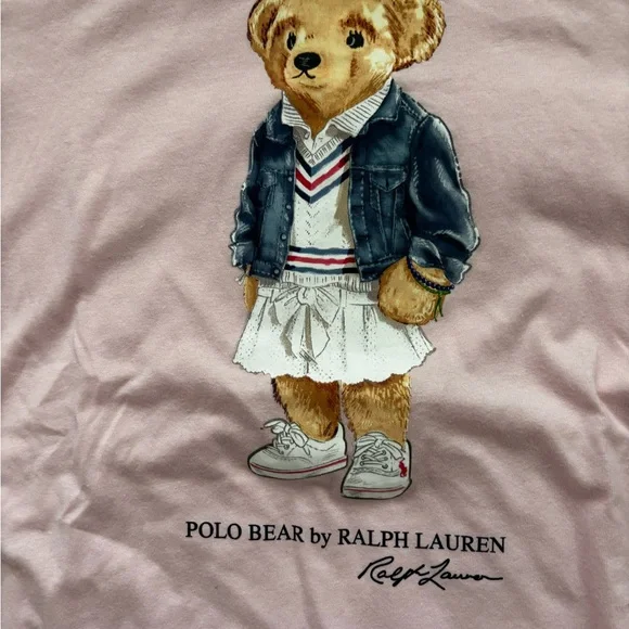 Pink Ralph Lauren Bear Tee (kids size) - Picture 2 of 4